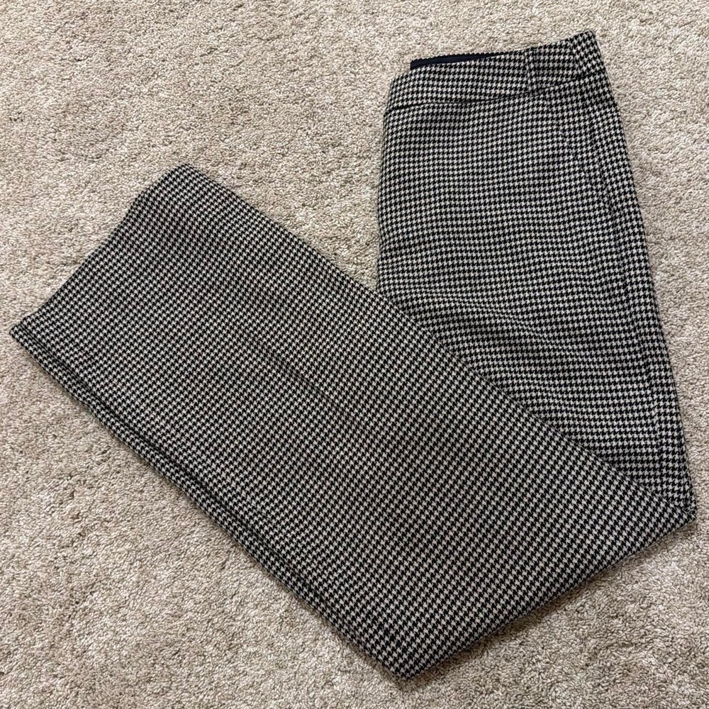 Y2K Vintage Boden British Tweed Houndstooth Trousers | Black & Cream | Size 8